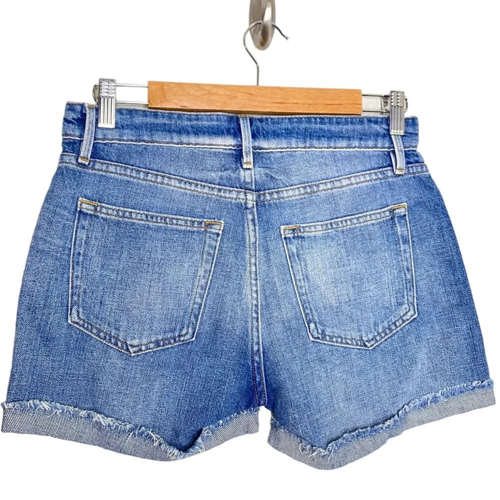 ✨NWT Frame Renton Wash Distressed Le Grand Garcon Denim Jean Shorts Size 24 - Picture 6 of 9